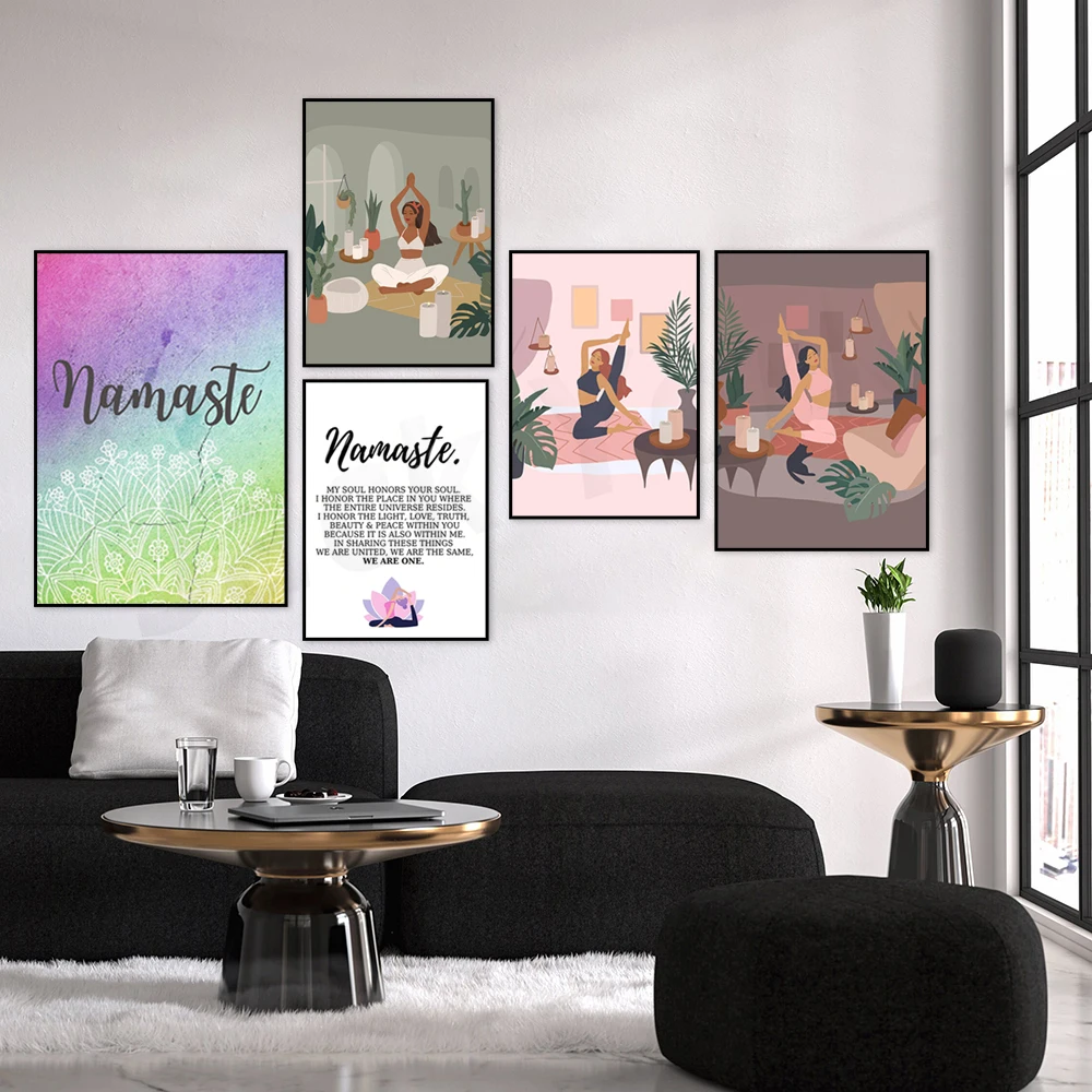 YOGA POSTER-Décoration de studio de yoga, art mural Mindown, impression de méditation, amour de soi, cadeau Yogi Self Care