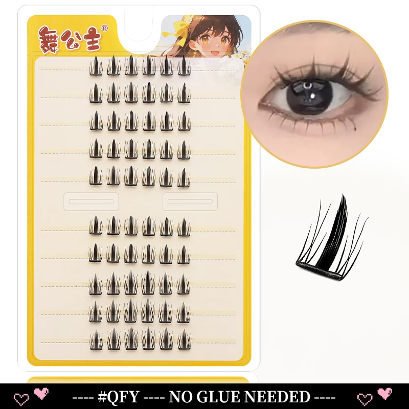 DINGSEN 10 Reihen Selbstklebende Einzelwimpern Ohne Klebstoff DIY Wimpernverlängerung Cluster Handgefertigte Wimpern Natürliche Wimpern – Detail 22