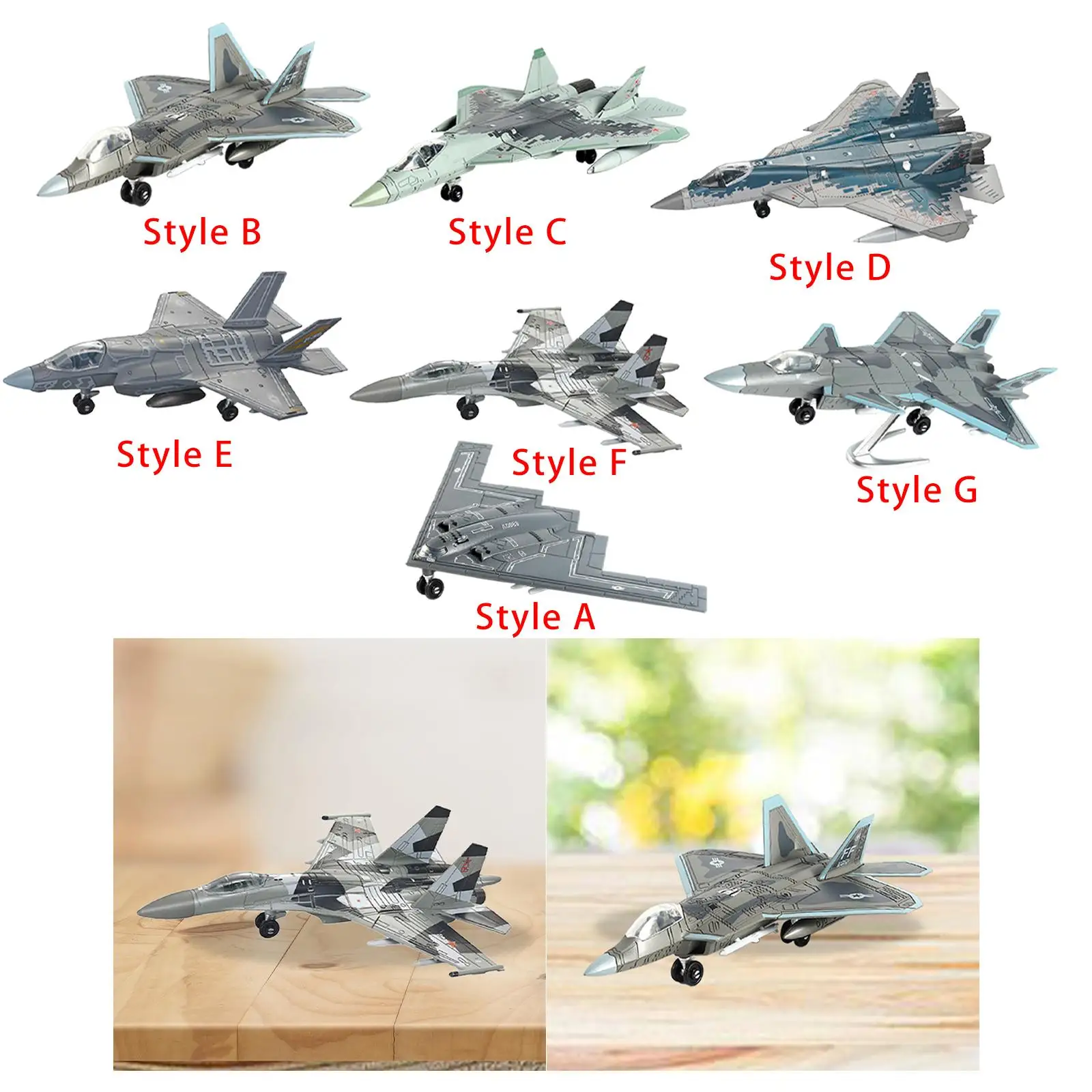 Fighter Plane Model Desktop Decor Fighter Toys Model for Home Cafe Bedroom