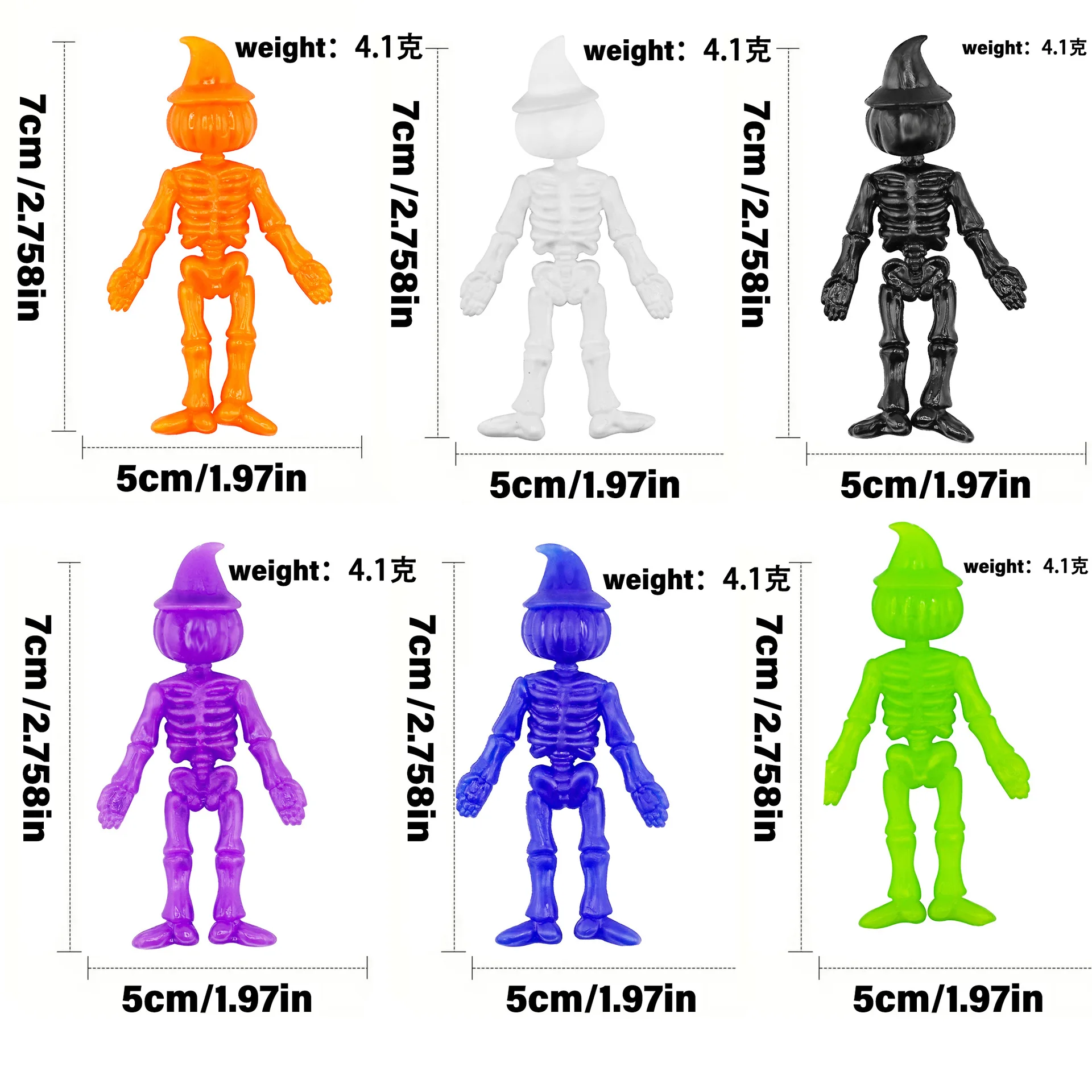 10-20 Stuks Halloween Skelet Man Sticky Rolling Mannen Kleverige Skelet Rekbare Muur Klimmers Grappige Flexibele Klimmen Sticky muur Speelgoed