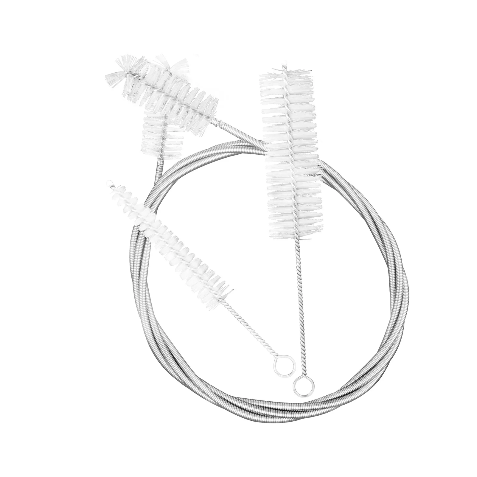 Kit de cepillo de limpieza de instrumentos de latón y nailon, mango de cepillo de acero inoxidable con orificio Flexible para trompeta, trombón, limpieza de cuerno francés B