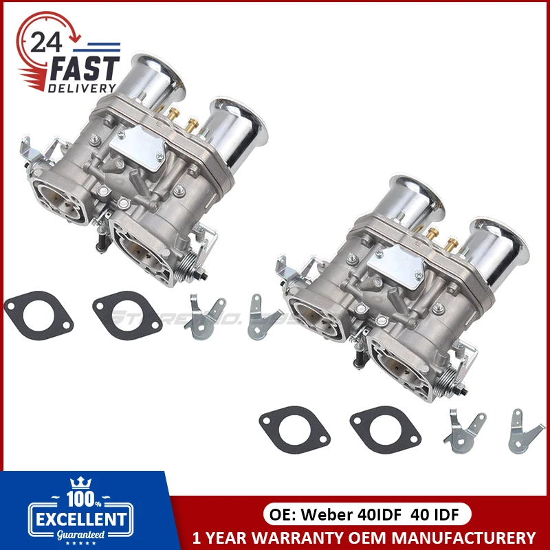 2PCS 40IDF Carburetor w/ Air Horn Weber EMPI 40idf Carburador For Bug Beetle Porsche Volkswagen Engine Automovil 40 IDF Alcohol