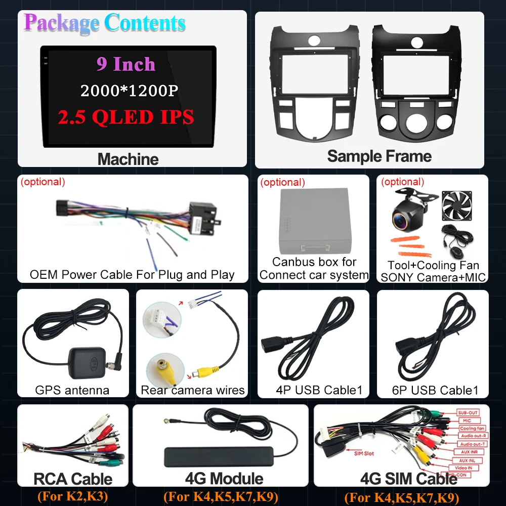 For KIA Forte Cerato 2008-2014 Car Stereo Radio Multimedia Video Player GPS RDS Carplay Android Auto 2 Din IPS Screen Head Unit