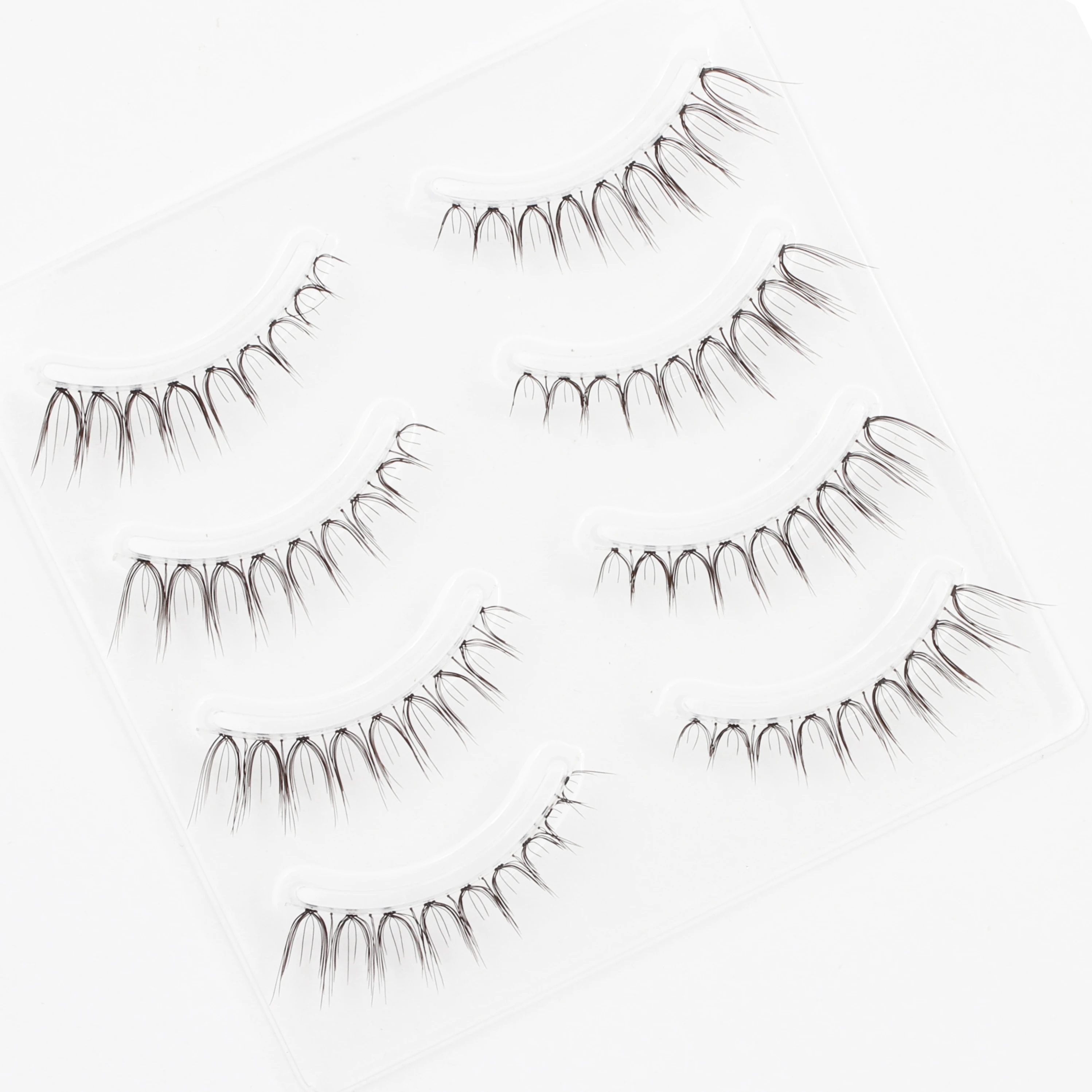 Grafting World N07 Sharpened False Eyelash Transparent Stem Natural Thick Curling Sectional Simulation Bridal Dress