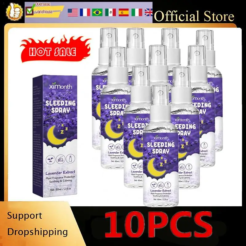 

10X Lavender Sleep Spray 60ml Aromatherapy Sleep Lavender Vanilla Pillow Mist Sleep Pillow Spray For Room Linen Deep Sleep Spray