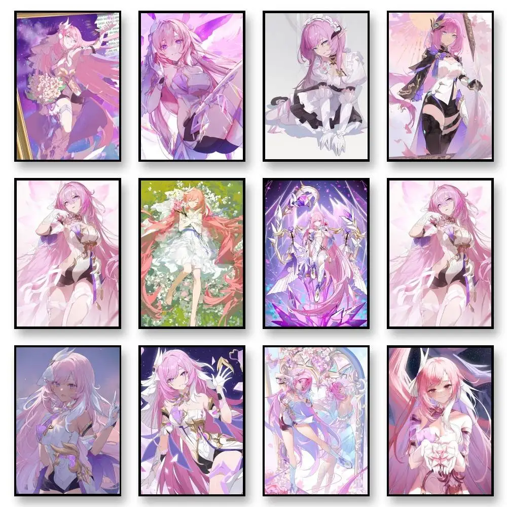 Elysia Honkai Impact Poster, Wandkunst für Arbeitszimmer, Wohnzimmer, einzigartiges Heimdekorationsbild