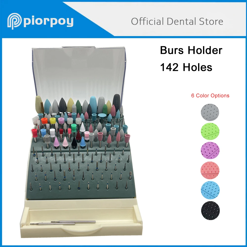 

PIORPOY Plastic 142 Holes Dental Bur Holder Placement Box Dentistry Drill Tools Sterilizer Case Autoclave Disinfection Box