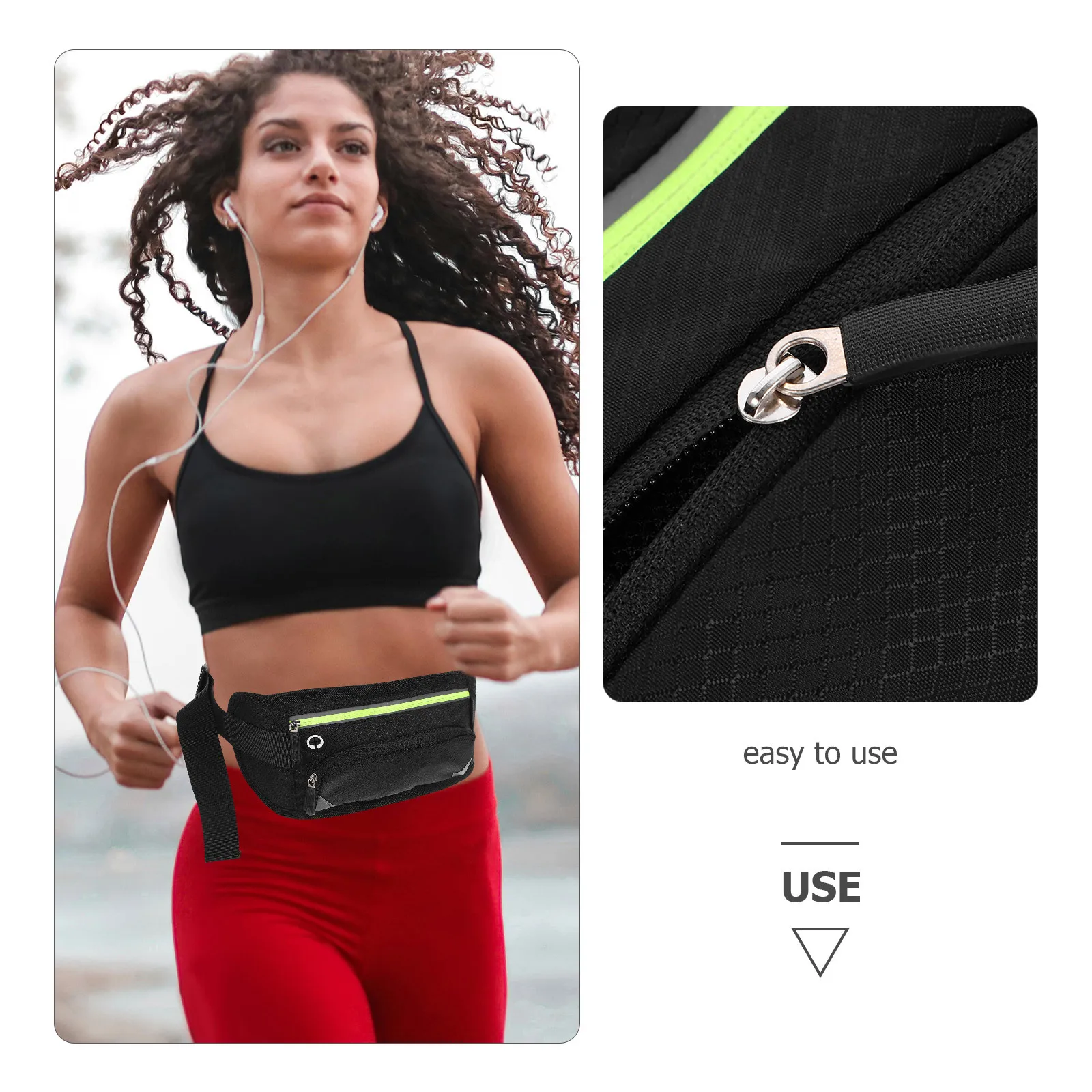 Elastic Sports Belt Bag Waterproof Fabric Waist Pack for Running Travel Gym Workout Holds Phone and Essentials Compact Design 1