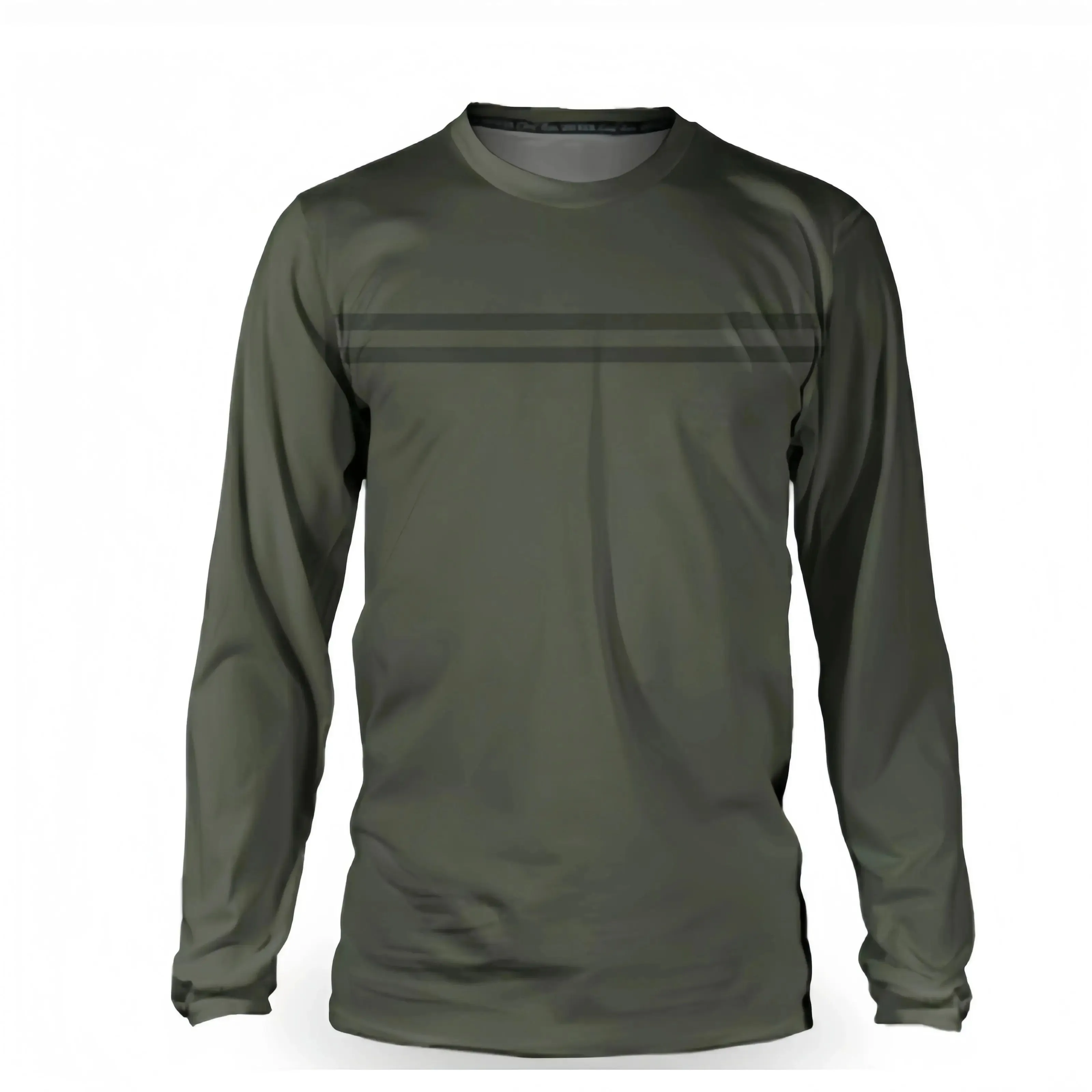 تي شيرت رجالي جديد بأكمام طويلة لربيع وخريف 2025 يتميز بأزياء الشارع والراحة مع طباعة مخططة ثلاثية الأبعاد #3