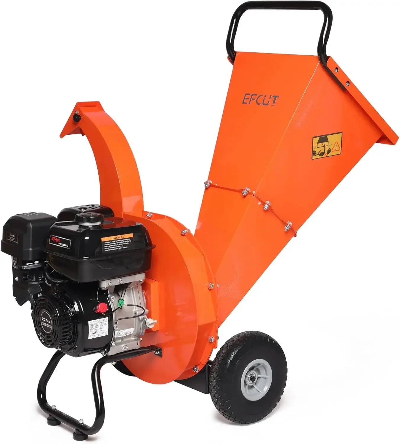 Wood Chipper 4" inch Max Diameter Capacity 9 HP 274cc Gas Powered Engine Heavy Duty Shredder Mulcher. wood chipper