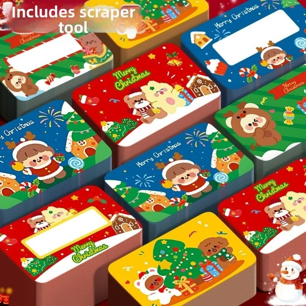 DIY Christmas Scratch Off Cards Write‑In Cartoon Xmas Interactive Game Cards Lucky Creative Party Gift Vouchers
