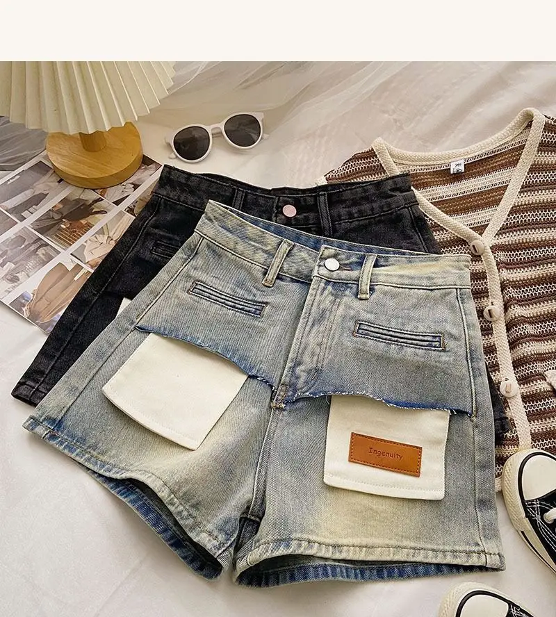 2023 Summer Design Denim Shorts Women's High Waist Fashion Shorts  short pants women  black shorts  jeans