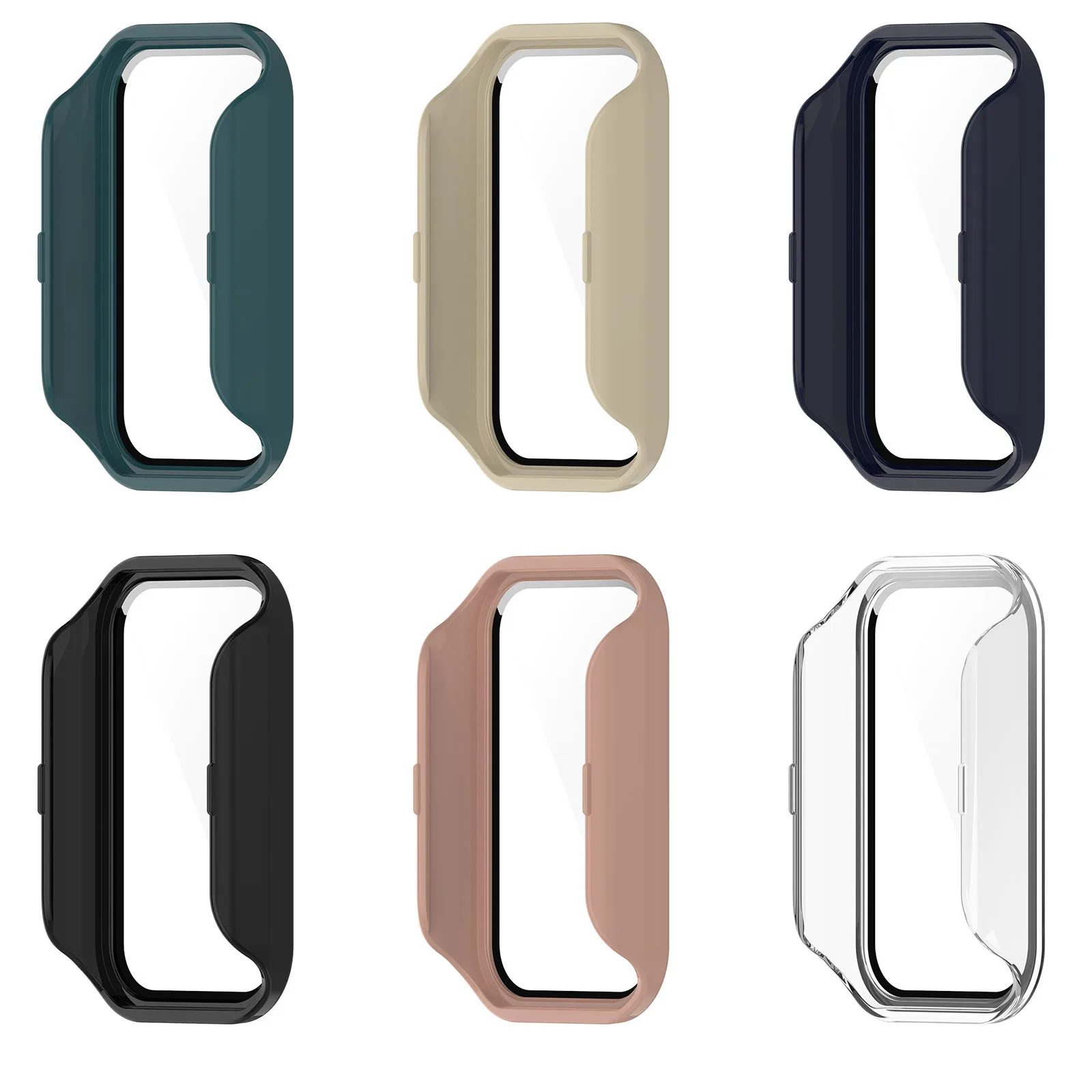 Coque de protection pour Xiaomi Redmi Band 2/Band 8, boîtier de montre, cadre PC dur actif + verre trempé, couverture complète