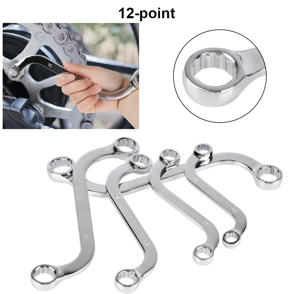 

5pcs Car Wrench Removal Tools S-type Wrench Double-headed 10-19MM Metric 12-point Socket Spanner Garage Tools Auto Accessories