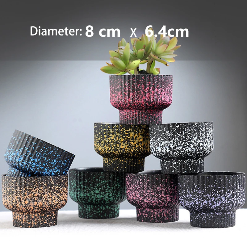 Succulent Plant Flower Pot Small Caliber Starry Sky Speckled Color Flowerpot Home Office Desktop Decoration Succulent Flowerpot