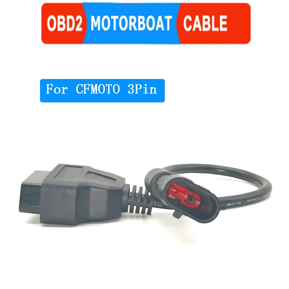 For CFMOTO 3Pin to OBD 16 Pin Adapter Motorcycle OBD Diagnostic Cable