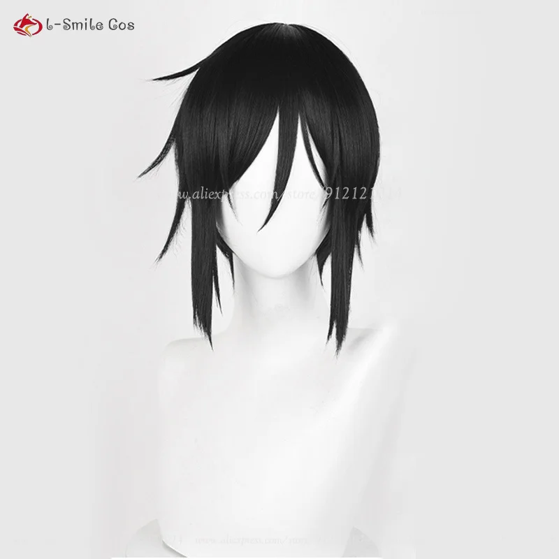 Anime Sebastian Michaelis Cosplay Wig 35cm Black Short Hair Heat Resistant Synthetic Hair Halloween Anime Wigs + Wig Cap