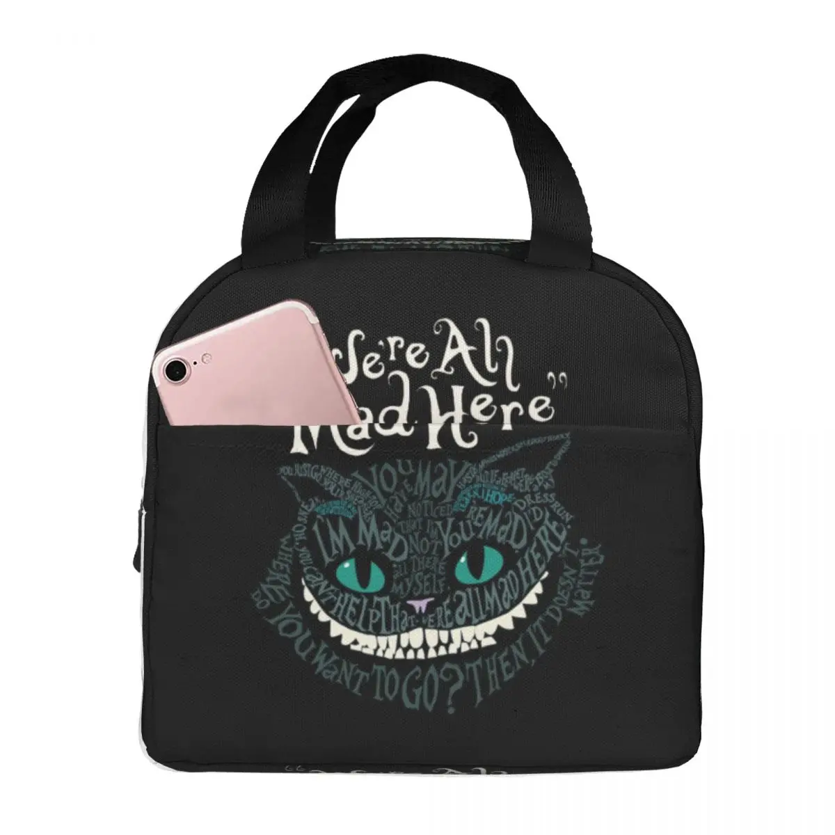 

Custom Cheshires Manga Cat Insulated Lunch Bag for Women Waterproof Cartoon Thermal Cooler Bento Box Office Picnic Travel