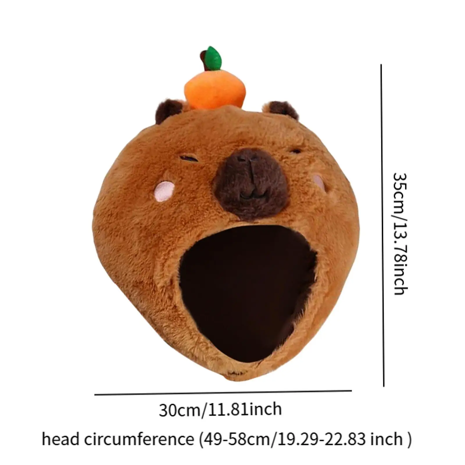 Capybara Copricapo Cappello Cartone animato Divertente Copricapo unico Cappello giocattolo Cappello di peluche per spettacoli teatrali Vacanze di compleanno Carnevale di Halloween