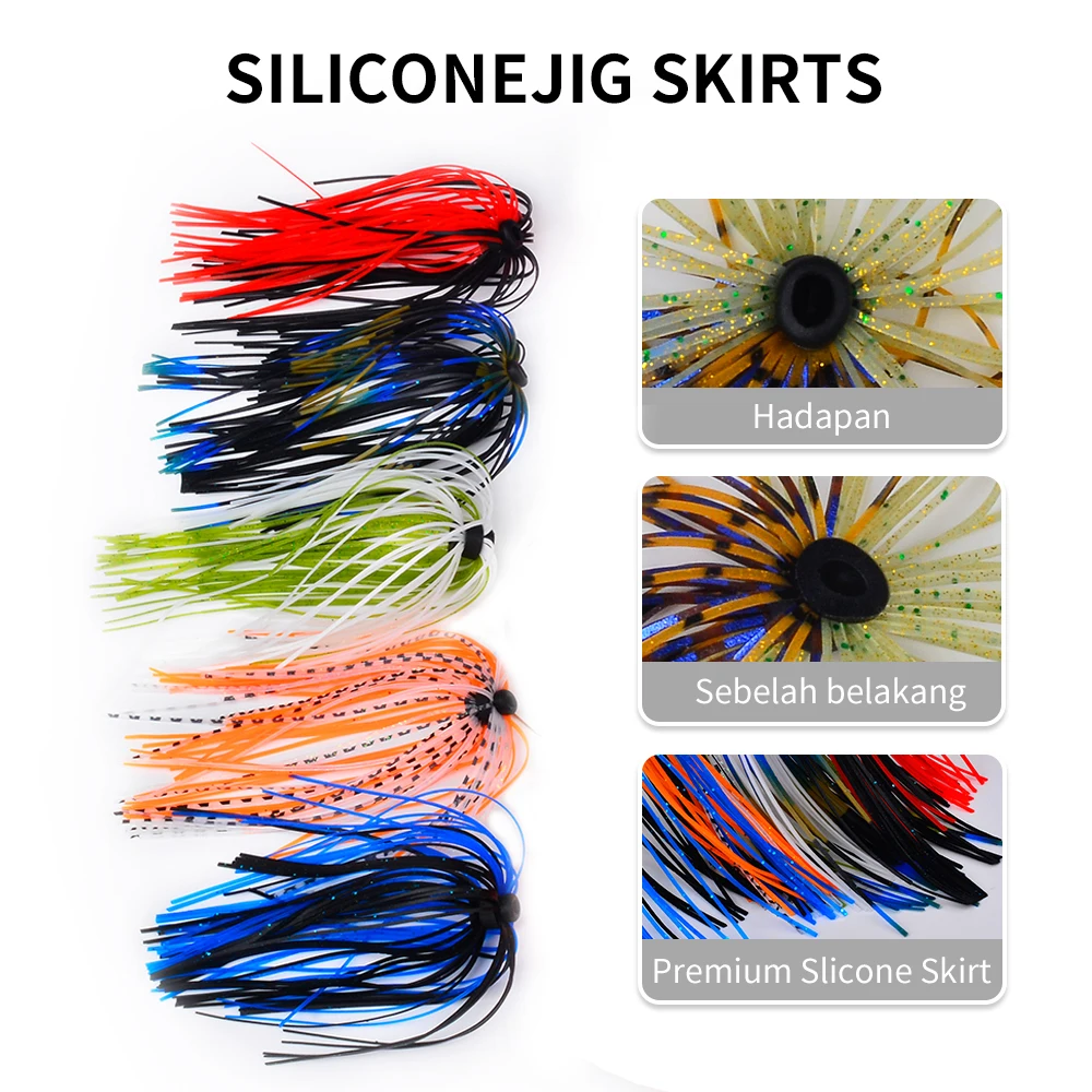 10 Stück/Gummi-Jig-Set Spinnerbait Buzzbait Anti-Haken Silikon-Jig-Röcke Elastische Weiche Angelköder-Zubehörteile – Detail 5