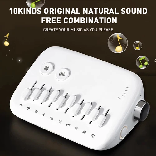 Imagen 1 del producto Mini máquina de sonido para dormir, 10 sonidos naturales relajantes, Mini máquina de sonido portátil para dormir, cancelación de ruido con luz de respiración, 1 ud.