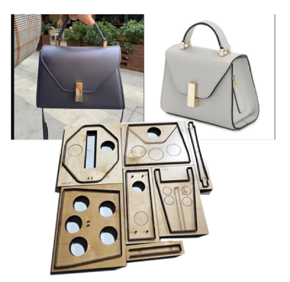 

Leather Handbag Cutting Dies, DIY Laser Mold, Handmade Punch Tool, Wood Die Cutter