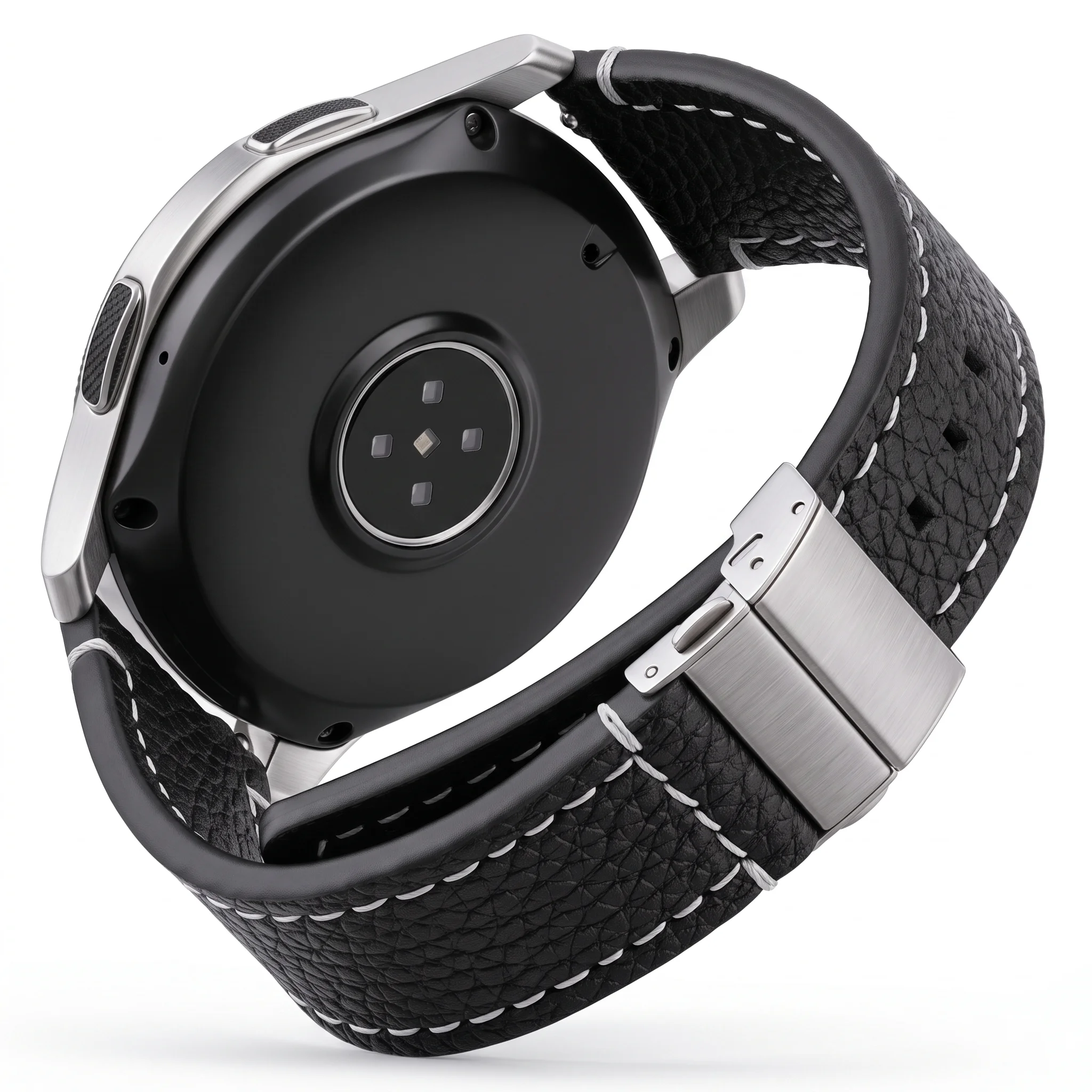 Echtes Lederarmband für Huawei Samsung Uhrenarmband 18mm 24mm 22mm Damen Herren Schwarz Braun Weiches Rindsleder Armband – Detail 7