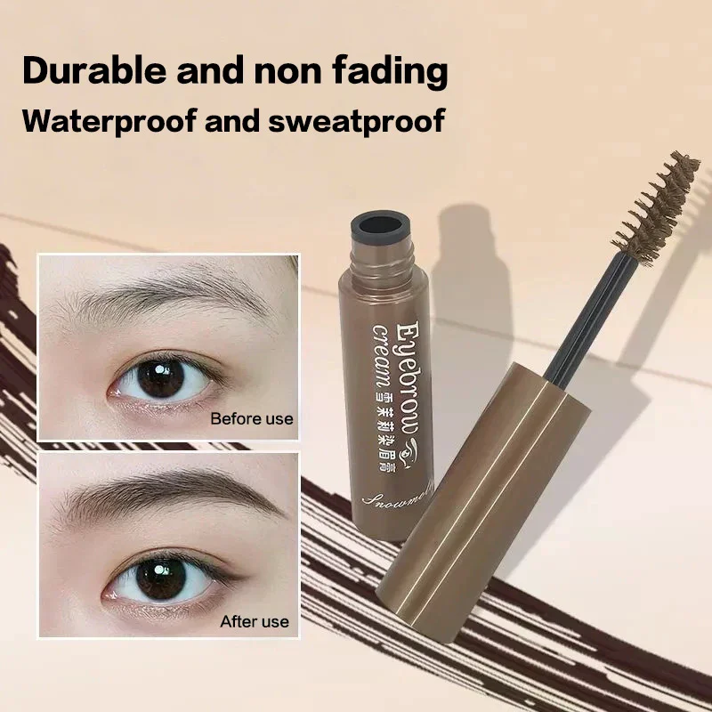 3가지 색상 눈썹 틴트 방수 오래 지속되는 액체 강화제 염료 눈썹 젤 크림 브라운 내추럴 마스카라 틴트 메이크업 화장품