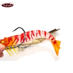 TAKEDO High Quality LV01B Sea Bass Shrimp Bait 120mm 17g VMC Hook Soft Bait Fishing Lures Fishing Shrimp Lure