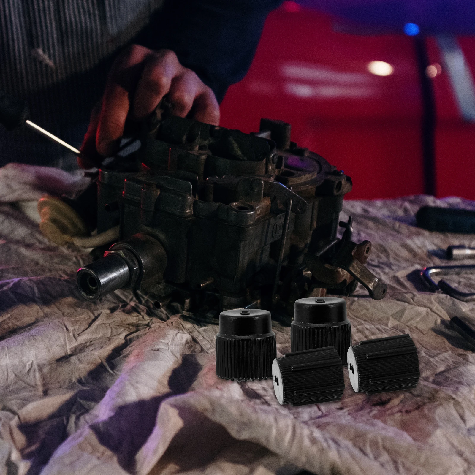 

10Pcs Air Conditioning Valve Caps ABS Plastic High Low Pressure Car Ac Valve Core Kit Automotive Charging Port Caps