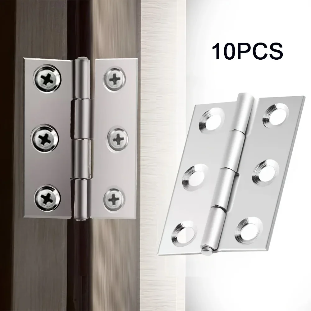 10pcs Stainless Steel Door Hinges Cabinet Doors Windows Wooden Box Flat Hinge Home Furniture Hardware Accessories image 3