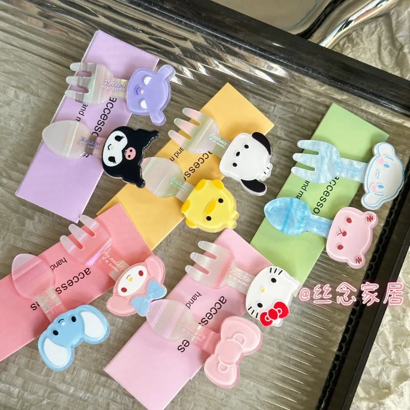 

2 шт., заколка для волос Sanrio Kawaii Kuromi, милая красочная серия, головной убор для девочек, украшение, сладкий праздничный подарок на день рождения