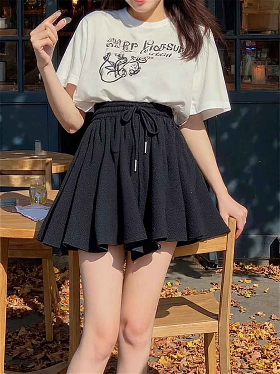 Minifaldas cortas para mujer con bordado floral y tela ligera, perfectas para vacaciones diarias de verano, estilo coreano Chic Ins