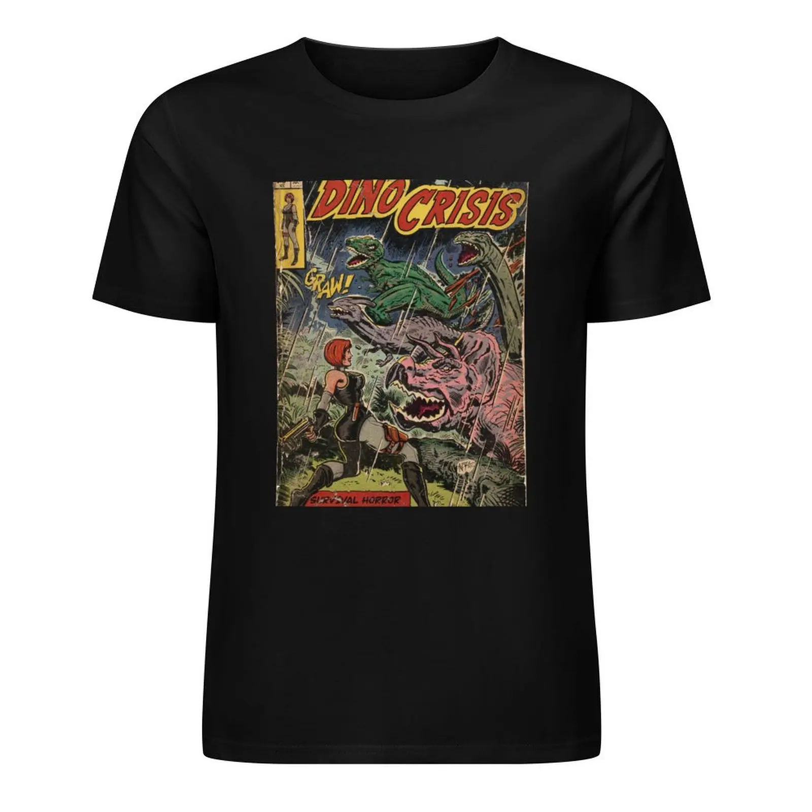 Dino Crisis-Camiseta con estampado de dibujos animados para hombre, playera con estampado de dibujos animados de anime, rapero y baloncesto