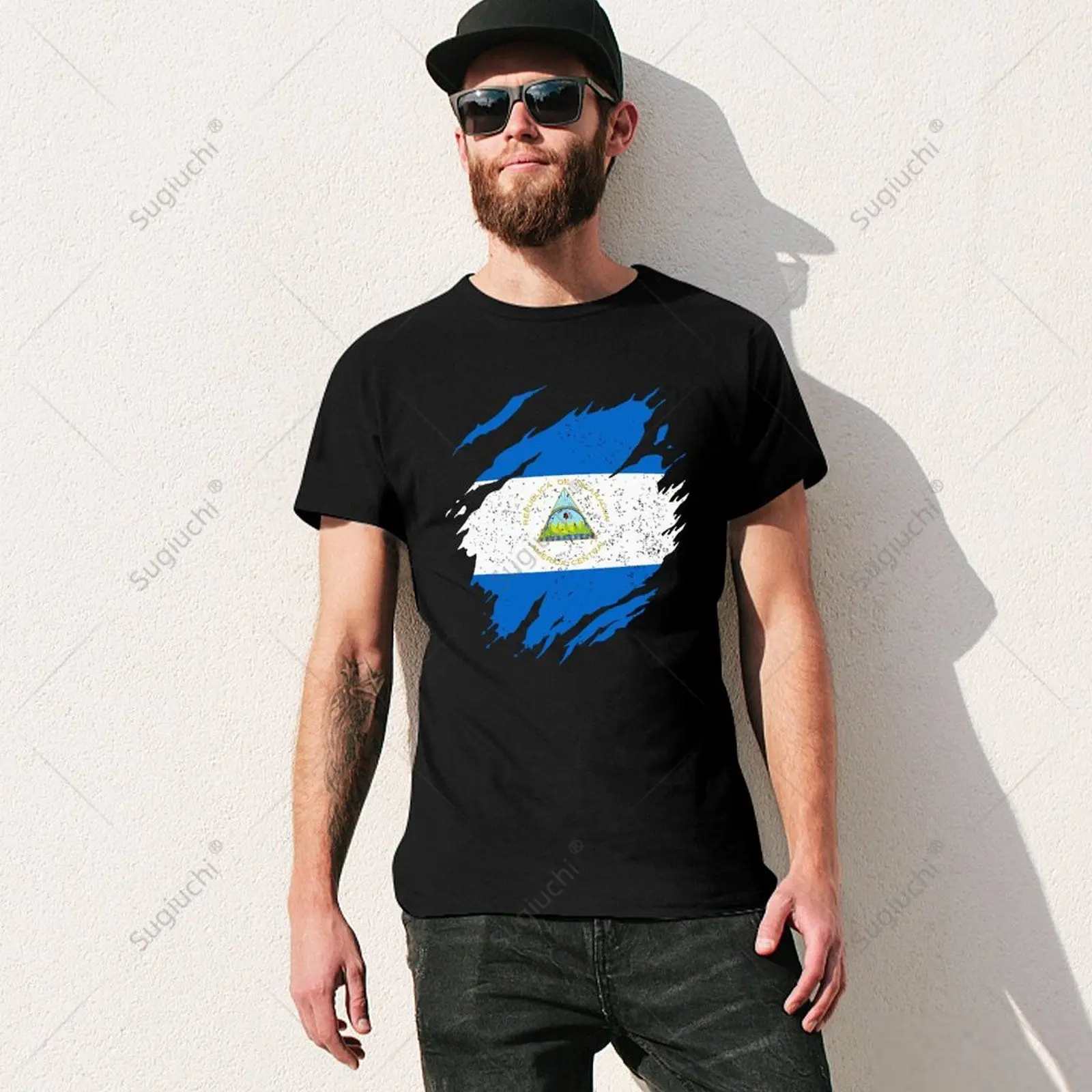 Unisex Men Vintage Nicaragua Flag Nicaraguan Nica Tshirt Tees T Shirts Women Boys 100% Cotton T-Shirt