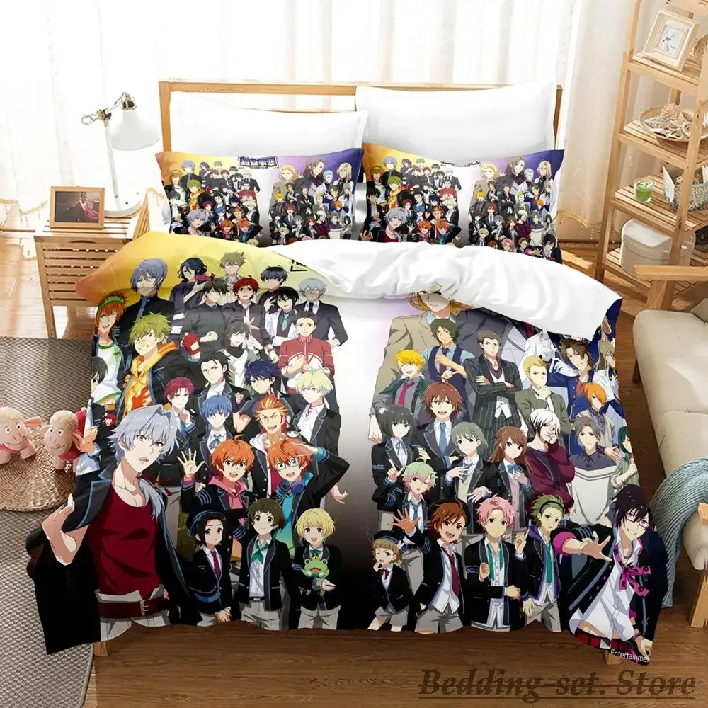 

Kawaii THE iDOLM@STER SideM Bedding Set Single Twin Full Queen King Size Bed Set Adult Kid Bedroom Duvetcover Sets Anime Bed