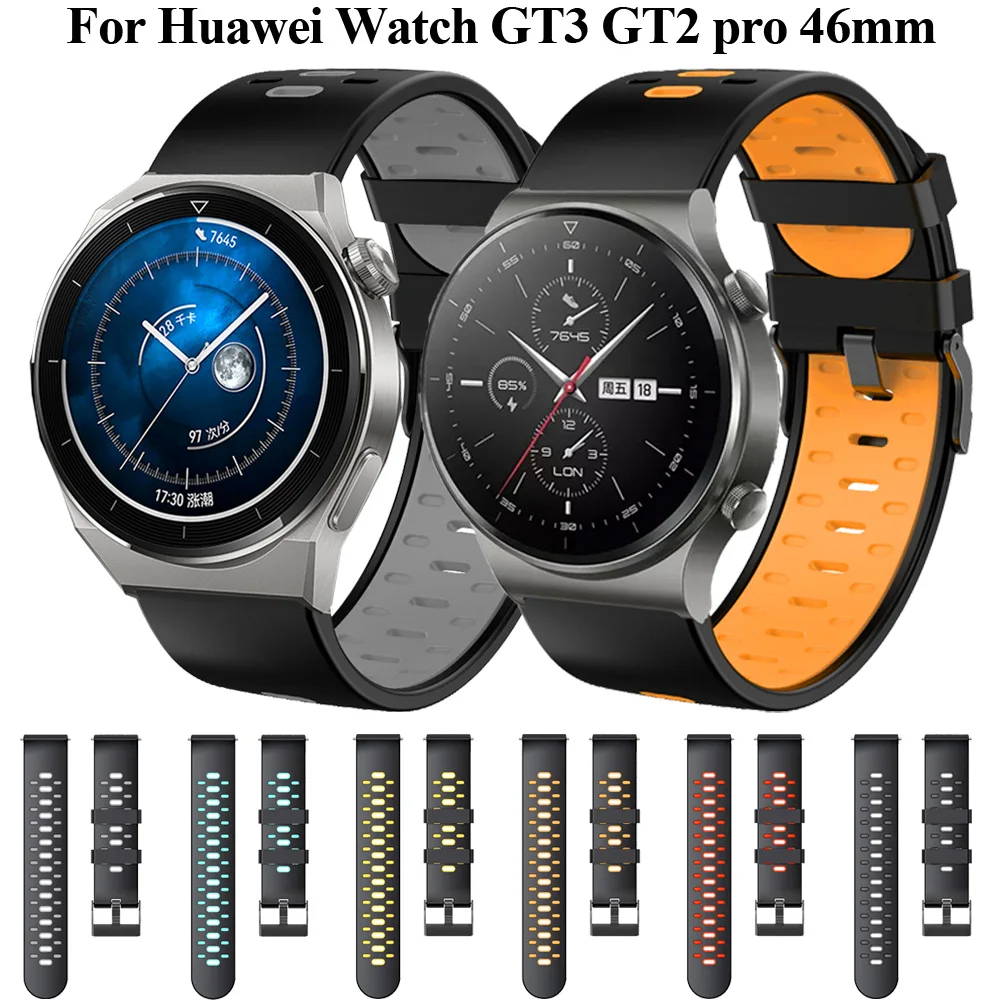 

22mm Correa Silicone Strap For Huawei Watch GT2 GT3 GT 2 3 Pro Runner 46mm Smartwatch Wristband Honor Magic 2 46mm Belt Bracelet