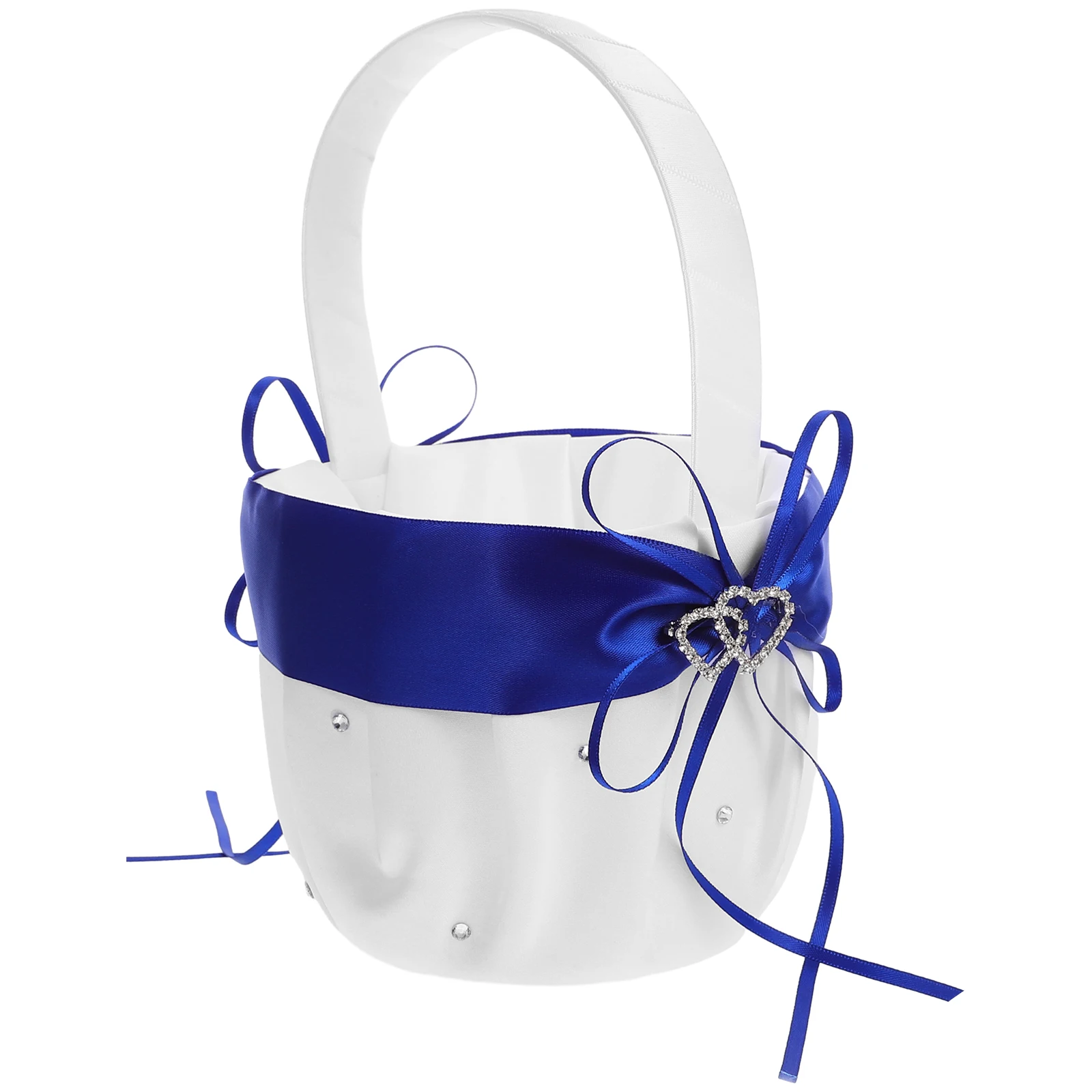 

Flower Basket Bow Ribbon Girl for Wedding with Handle Bridal Bowknot