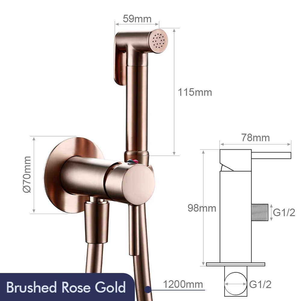 Robinet hybride mural en laiton massif, chaud et froid, avec support, pour salle de bain, cuisine, toilettes, et douchette bidet