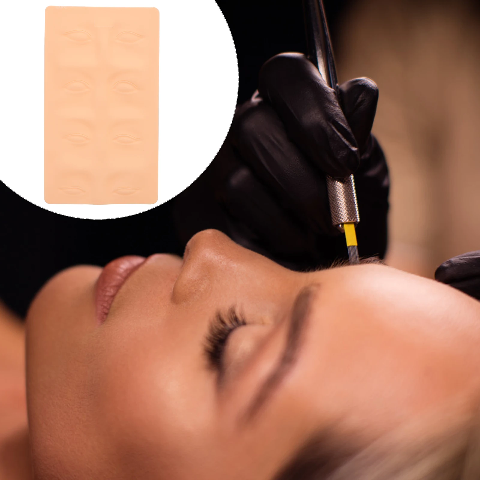 

3D Tattoo Practice Skin Silicone Eyebrow Microblading Supplies Fake Sheet for Beginners Professional Artists Long Service Life