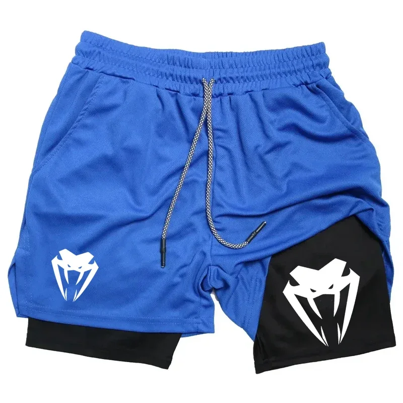 تشغيل السراويل الرجال اللياقة البدنية الصالة الرياضية أداء السراويل الرياضية الصيف عادية 2 في 1 شبكة سريعة الجافة تجريب ضغط الركض السراويل #3