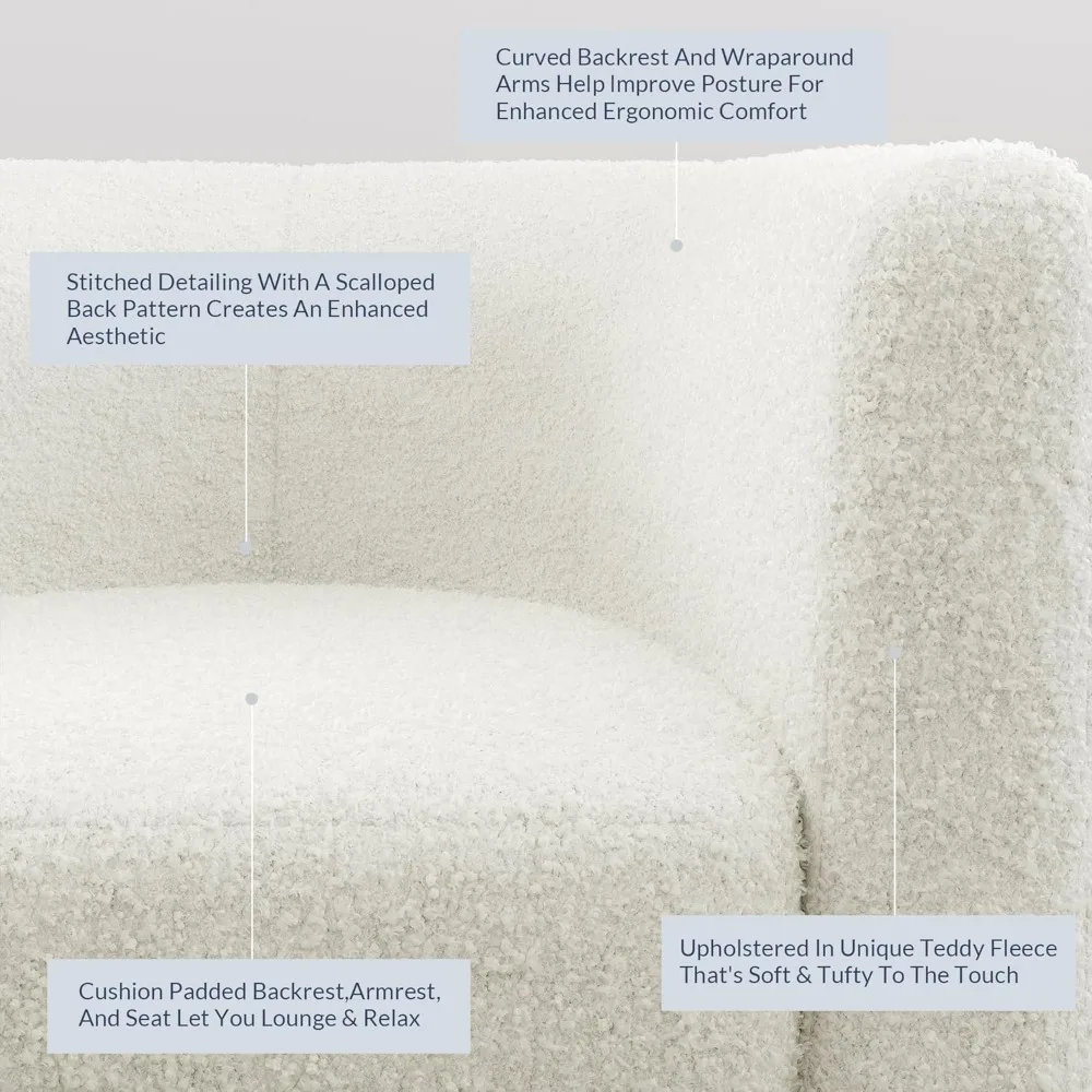 كرسي برميل مميز، كرسي مستدير من الكتان، كرسي زاوية لأريكة حوض النادي مع أرجل واسعة وحشوة ناعمة مريحة لغرفة المعيشة #4