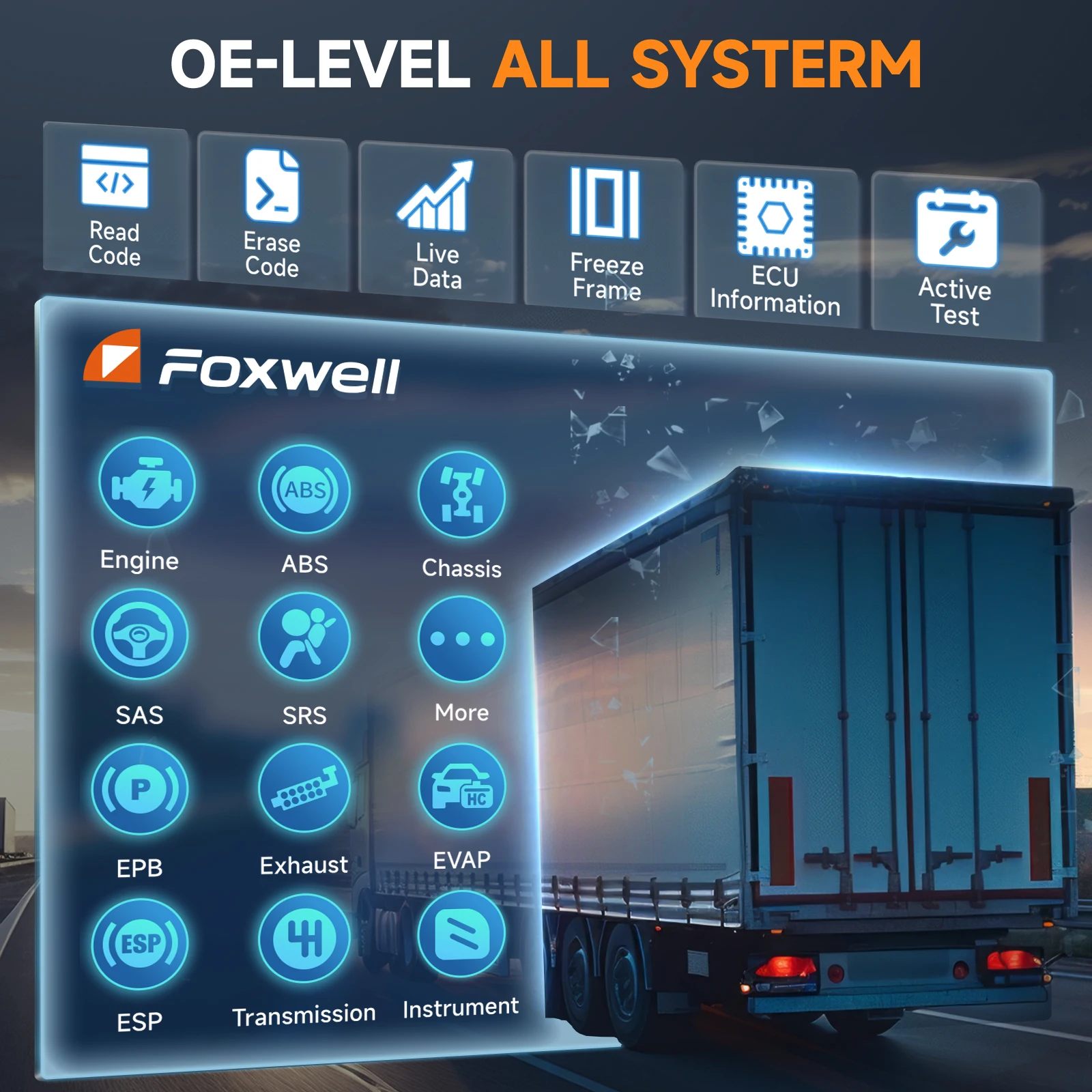 FOXWELL HD500 Heavy Duty Truck Scanner DPF Regen Injector Cutoff Limit Setting  All System Diesel Truck Scanner Diagnostic Scan