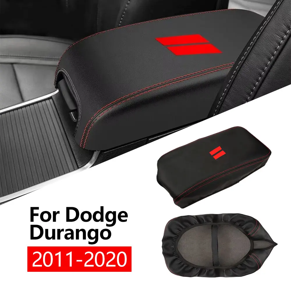 

For Dodge Durango 2011-2020 Center Console Armrest Cover Interior Box Anti-Scratch Leather Central Armrest Decoration