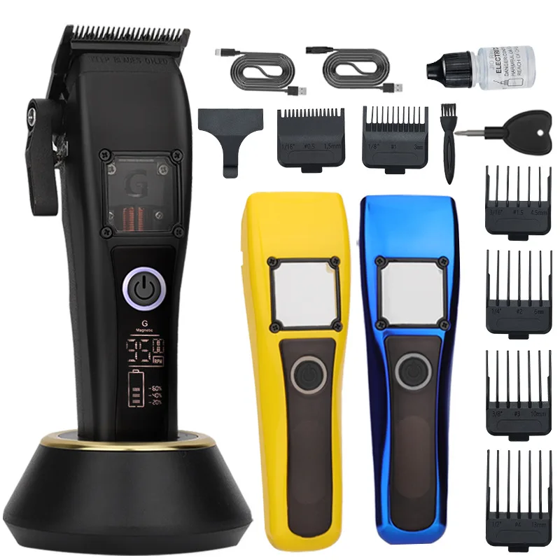 Professional Electric BLDC Hair Clippers Brushless Motor Hair Trimmer LCD Cordless Hair Barber Clippers