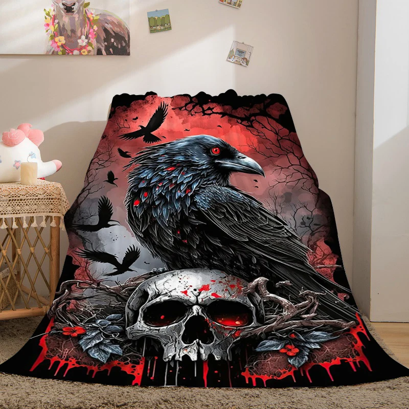 

Gothic Art Sofa Blankets for Winter Camping Throws Microfiber Bedding Warm Bed Fleece Custom Fluffy Soft Blankets King Size