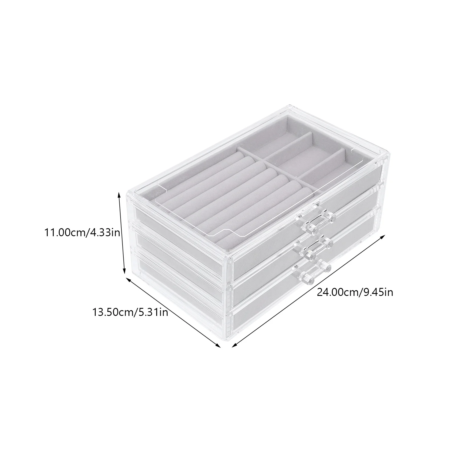 Jewelry Box Transparent Acrylic Drawer Multi-Function Desktop Organizer For Home Jewelry Storage Trinket Accessory Display