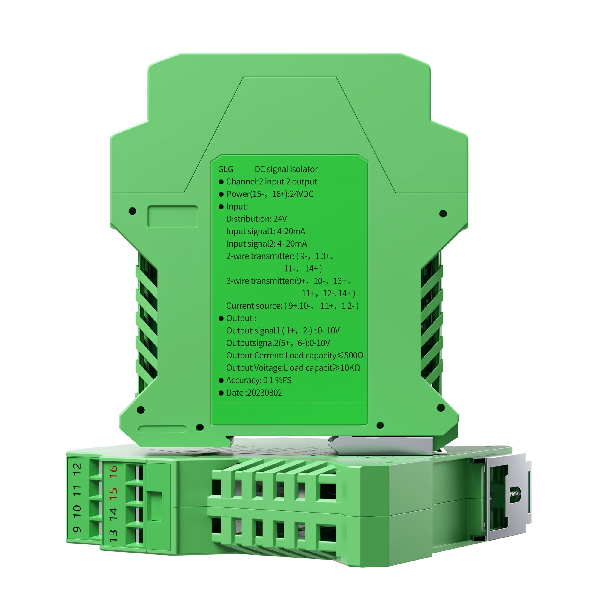 4-20mA Signal Isolator 0-10V 0-5V 1-5V Analog Signal Isolator 1 In 1 Out 1 In 2 Out DC Signal Transmitter