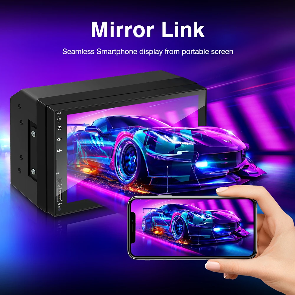 7inch 2din Car Radio Carplay Android Auto Multimedia MP5 Player Car Stereo Bluetooth USB TF FM For Toyota Honda Car Radio image 4