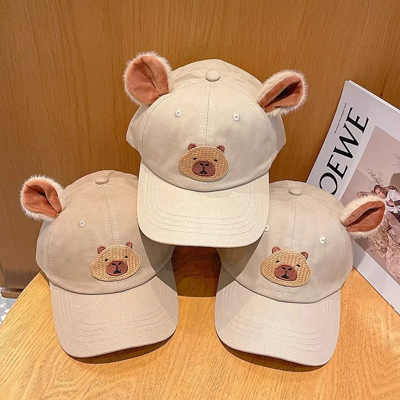 Nowa kreskówkowa urocza czapka bejsbolówka Kapibala wiosenno-jesienna cienka modna uniwersalna czapka bejsbolówka chroniąca przed słońcem dla chłopca niemowlaka